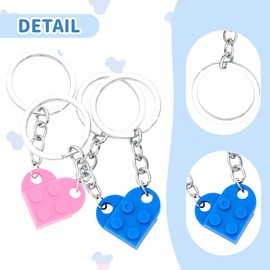 EIYVPRA 2 heart key rings, partner, keychain, heart key ring, gift for boyfriend, Valentine's Day gift for him and her, anniversary couple gifts for both, red
