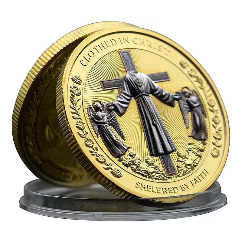 Christian Cross Coin Clothed in Christ Holiday Challenge Coin Gift