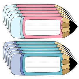 Wonmon 40 Pencil Classroom Name Tags for Desk, Pencils Style Student Nameplates for Classroom Cubbies, Student Desk Name Tags Classroom Name Plates, 10 x 3.3 inch