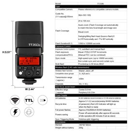 GODOX TT350N GN36 TTL 1/8000s High-Speed Sync Master Slave Flash Speedlite for Nikon D750 D750 D800 D70 D7100 D5200 D5100 Digital Camera (TT350N)