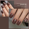 CUZIAM Brown Press on Nails Short Square, 32pcs Dark Chocolate