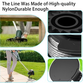 4+1PCS Replacement Strimmer Line,Replacement Spool and Line,Strimmer Spool,Trimmer Spool Cover,Compatible with Bosch Art 23 SL Art 26 SL, EasyGrassCut 18, 23, 26, 18-230,18-260