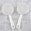 White Kitchen Handheld Reusable Plastic Screen Mesh Tea Leaf Strainer
