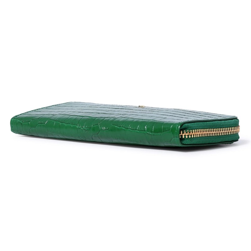 Lanvin Collection 65-6712 Women's Long Wallet, L-Shaped Zipper, Lamer Purse,