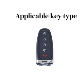 Heavy Key Fob Cover Case Protector for Ford, Keychain, Accessories for Ford C-Max Edge Escape Expedition Explorer Flex Focus Taurus Lincoln MKS MKT MKX Navigator (Model-C Black)