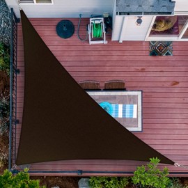 ShadeMart 19' x 24' x 30.6' Brown Sun Shade Sail UPF50 Right Triangle SMTAPT28 Canopy Fabric Cloth Screen, Water Air Permeable & UV Resistant, Heavy Duty (We Customize Size)