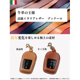 [Usable] Toyota Key Case, Genuine Leather, Genuine Leather, [King of Nume Leather] Noah, 90 Series, Voxy, 90 Series, Alphard, 40 Series, Vellfire 40 Series, Alphard, 30 Series, Vellfire 30 Series, RAV4 PHEV, 3D Model, Brass Metal Fittings (4 Buttons/Black)