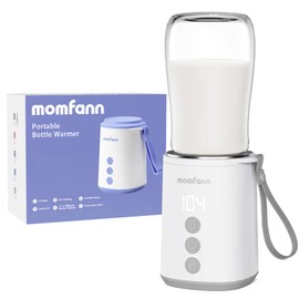 MOMFANN Portable Bottle Warmer, Travel Baby Bottle Warmer for Breastmilk On The Go, Leak-Proof, 2 Modes Fast Heating, Gray