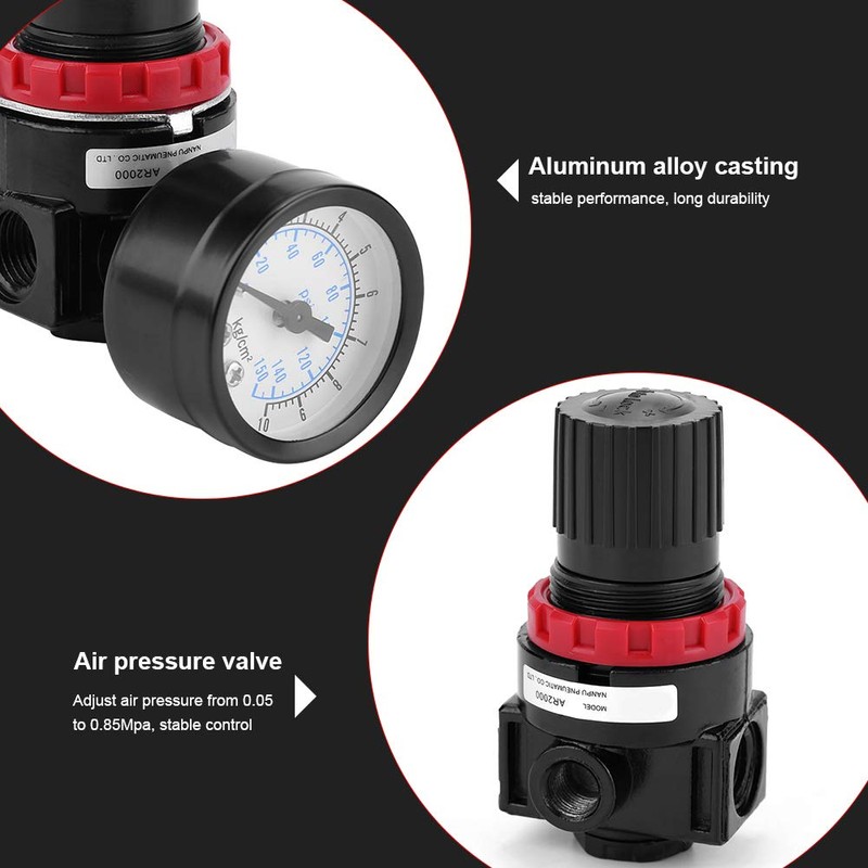 Haofy Air Pressure Regulator, G1/4 Pneumatic Regulator Adjustable Air Pressure