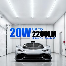 Barrina (6 Pack LED T5 Integrated Single Fixture, 4FT, 2200lm, 6500K Super Bright White, 20W Utility LED Shop Light, Ceiling and Under Cabinet Light, Corded Electric with ON/Off Switch, ETL Listed