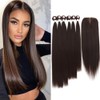 Synthetic Hair Bundles with Easy Closure Medume Brown Yaki Straight