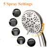 High Pressure Shower Head with Handheld - 5 Spray Settings
