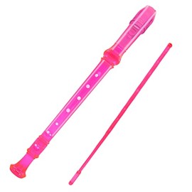 Flauta dulce soprano de Gran Alcance, Transparente estilo 8 agujero con varilla de limpieza, para estudiantes, Entretenimiento en casa, Mejora eficazmente el sentido musical (Rosa)