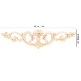 Fdit 4 Piezas de Muebles de Tallada sin Pintar, Aplique de Puerta, gabinete, Tallado, calcomanía, decoración de Muebles, 30x8cm