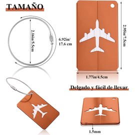 Identificador de maletas de viaje, 10 Piezas Identificador de maletas, Tags para bolso de viaje para equipaje de avión, Etiquetas de aleación de Aluminio, para Bolso, Maleta