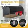 BlissBoard Large Black Galvanized Steel Mailbox 22 x 10.7 x