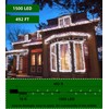 1500 LED 492FT Christmas Lights Outdoors, Green Wire LED String