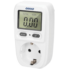 Orno WAT-419(GS) Electricity Meter for Socket, Energy Cost Meter with LCD Screen, Maximum Power 3680 W, Energy Meter