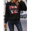 PICKID Christmas Sweatshirts for Women Funny Leopard Plaid Merry Christmas