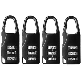 LATRAT 4 Pieces Combination Lock 3 Digit Combination Lock Zinc Alloy Travel Lock Luggage Locks Mini Combination Padlock for Door Luggage