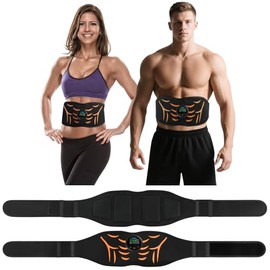 JUMPER Estimulador muscular electrónico, estimulador ABS, cinturón tonificador de abdominales, equipo de entrenamiento de fuerza para hombres y mujeres, color negro.