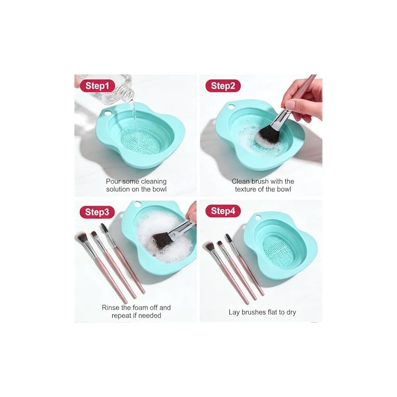 Makeup Brush Cleaning Bowl, Compact Lightweight Accessory for Travel and