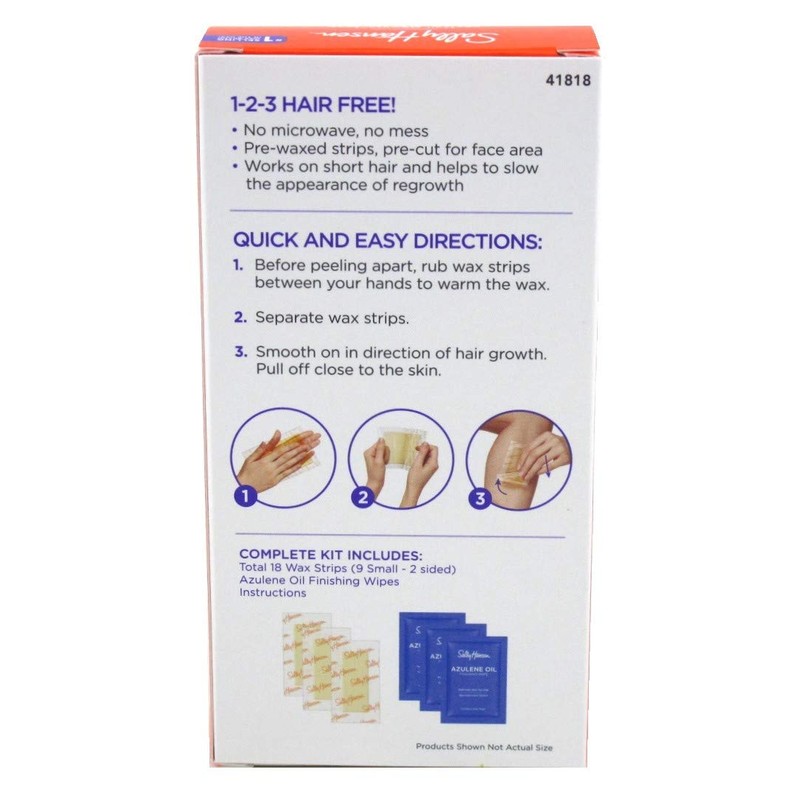 Sally Hansen Hair Remover Wax Strip Kit For Face (Pack