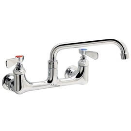 AA Faucet 8" Wall Mount Heavy Duty Faucet w/Swivel Spout for Commercial Kitchen Sinks, NSF Approved (16" Spout)