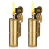 2 Pack Pressure-Relief/Cool Lighter, Wheel Kerosene Lighter, Reusable Windproof Trench