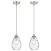 SADUENFR Brushed Nickel Pendant Lights Kitchen Island 2 Pack, Modern