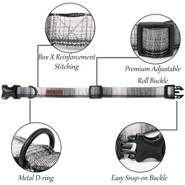 Lionet Paws Gird Dog Collar with Plastic Buckle, Cotton Fall Winter Bowtie Collar, Light Adjustable Collars for Small Medium Large Dogs