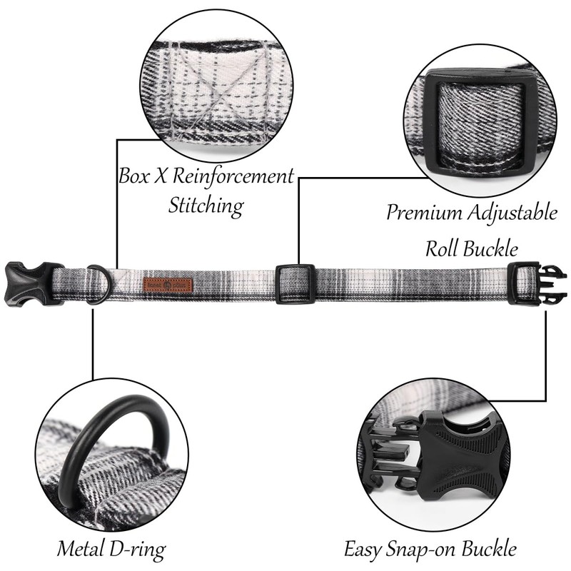 Lionet Paws Gird Dog Collar with Plastic Buckle, Cotton Fall