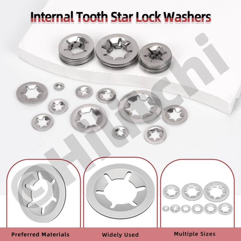Hilitchi 211Pcs 9 Sizes Internal Tooth Star Lock Washers Assortment
