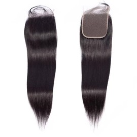 MYouan 4x4 HD Braid Closure Small Knot Pre-Picked Hairline Straight Human Hair 4x4 Transparent Closure 18 Inches
