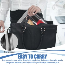 5 Pack Clear Travel Bags for Toiletries, YITOBA Portable Clear Toiletry Bag, Portable Size Waterproof Travel Pouches, Leak-Proof Plastic Pouch for Liquids and Cosmetics (Black)