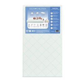 Delta Children Starlit Sky 2-Stage Crib and Toddler Mattress – GREENGUARD Gold Certified, CertiPUR-US Certified Foam, Breathable Machine Washable Cover, Waterproof Barrier, Made in USA, Green