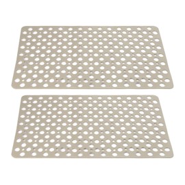 HARFINGTON 2pcs Nonslip Bathtub Mat 29.5"x17" TPE Anti-Slip Washable Tub Shower Mats with Suction Cups and Drain Holes for Bathroom Kitchen Bathtub Treads Stairs, Brown