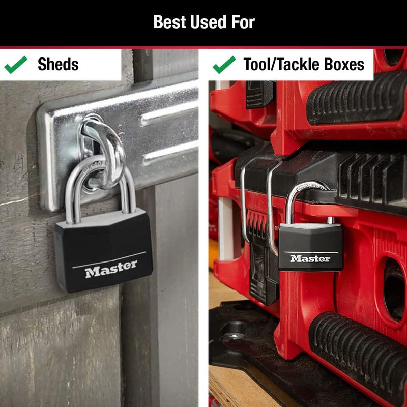 Master Lock Covered Padlocks with Key, Outdoor Locks, 2 Pack,