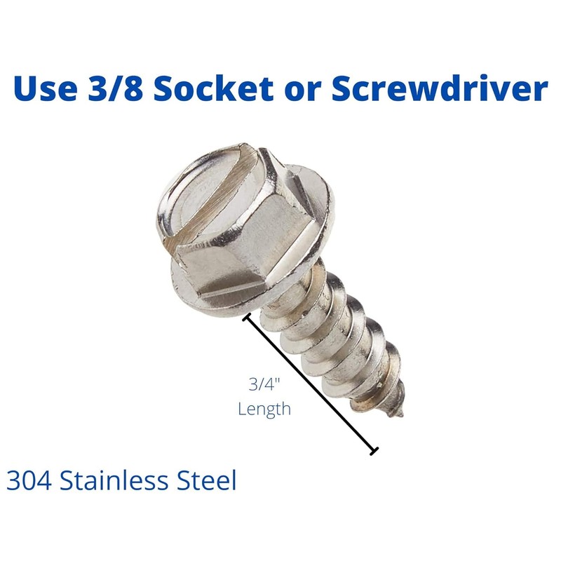 BCP Fasteners 8 Pack Stainless Steel License Plate Screws (BCP220)