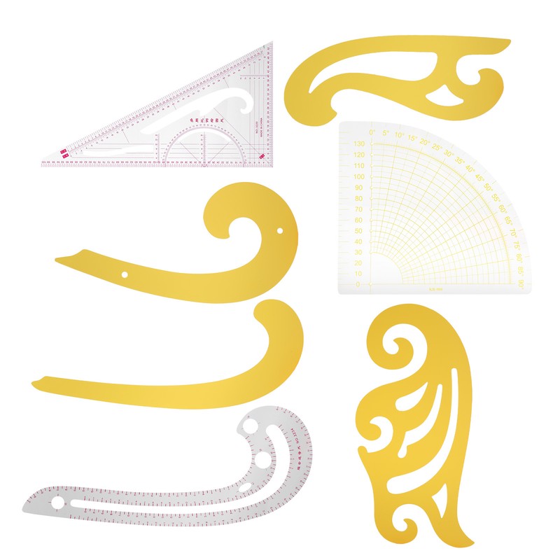 7pcs Sewing Rulers Kit French Curve Drafting Drawing Template Straight