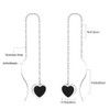 Black Heart Tassel Threader Drop Dangle Earrings for Women Cute