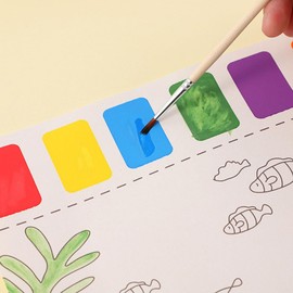 AIXXCUVQ 8pieces Mini Watercolour Paint Set Travel Easy To Carry Mini Drawing Book Paper Mini Watercolour Paint Set With Pad, E