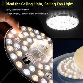 OLYMSTAR 24W LED Ceiling Fan Light Kit Light Board Panel for Flush Mount Light,Retrofit LED Light Engine, 6000K Natural White