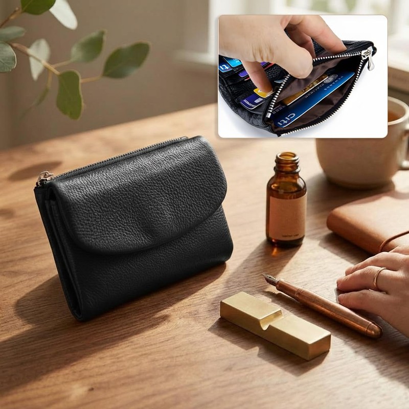 YRounee Genuine Leather Wallet for Women, Slim RFID Clutch with
