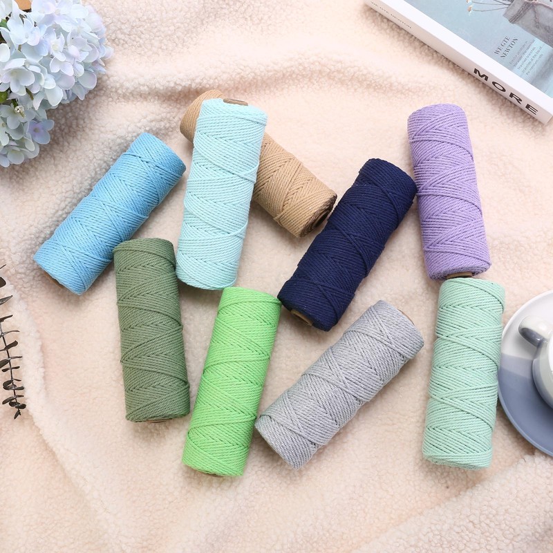 GOHOF Premium Cotton Macrame Rope, 2mm x 100m, 3 Strand
