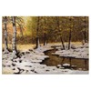 Tile Mural Landscape Evening Sun Sunset Forest Winter River by