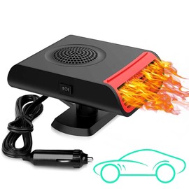 Portable Car Heater, 2 in 1 Fast Heater Cooling Fan, 150W 12V Car Heaters for Vehicle, Overheat Protection, Gears Adjustable, No Noise, Windshield Heating Defrost Defogger