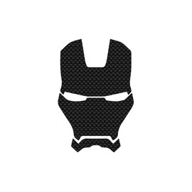 Stark Face Mask Silhouette Vinyl Decal Notebook Car Laptop 3.5" x 5.5" (Carbon Fiber)