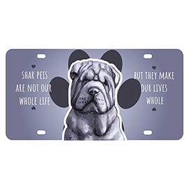 Shar Pei Watercolor Mini Metal License Plate 4.75 x 2.25 inch