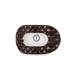 TELETIES - Medium Flat Round Clip - For Medium-Thick Hair - For Lounging, Travel, Yoga, & More - Strong Grip, Bendable Teeth, Comfortable Lay-Back Design - All Hair Textures - Quilted Truly Taupe